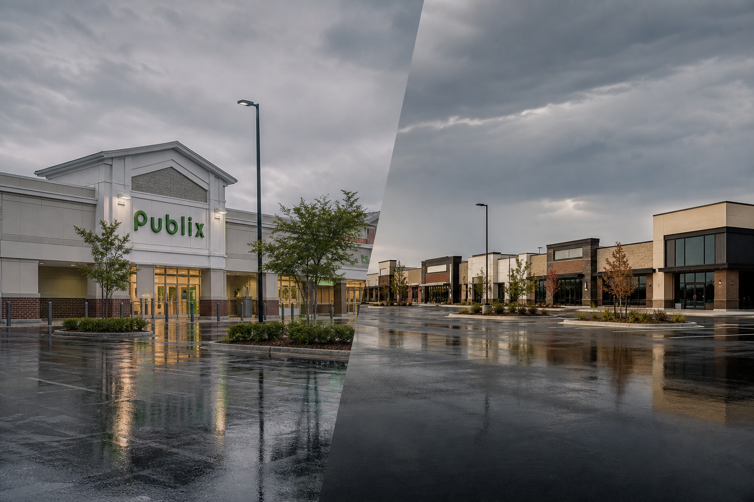 Two retail prints, 48 hours: $321 per foot and 82% loan-to-cost.